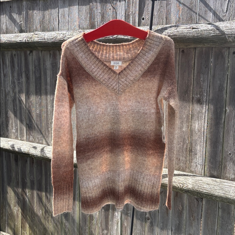 a.n.a Brown V-Neck Sweater